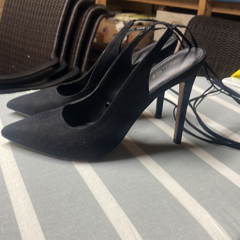 Black lace up stiletto heel